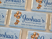 Load image into Gallery viewer, Blue Teddy with Balloons | Personalised Chocolate Bars