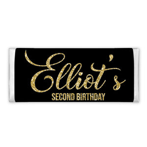 Black with Gold Glitter | Personalised Chocolate Bars