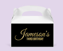 Load image into Gallery viewer, Black &amp; Gold | Personalised Favour Boxes
