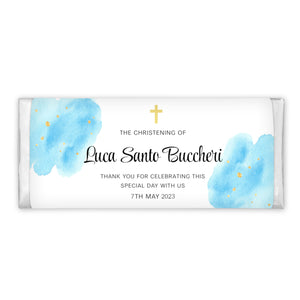 Watercolour Blue | Personalised Chocolate Bars