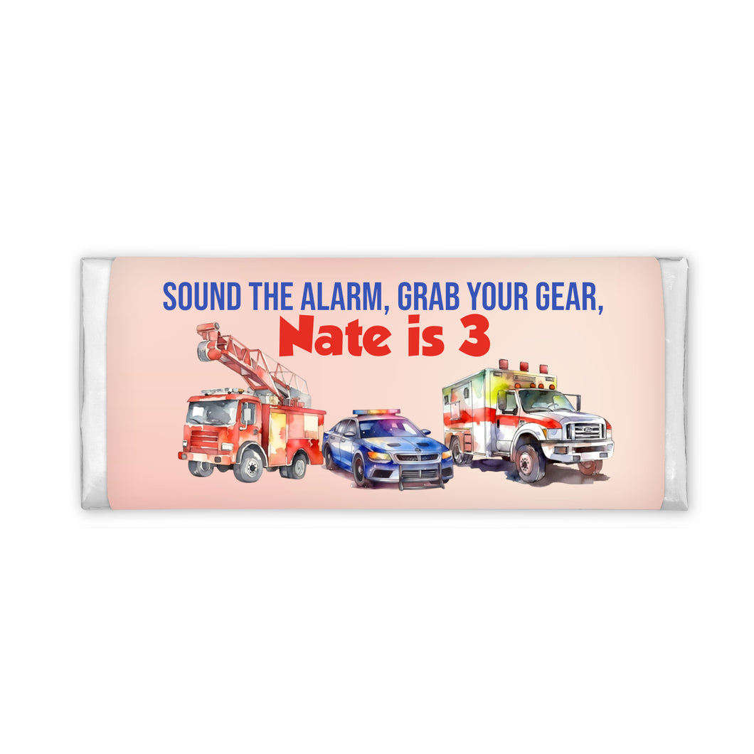 Emergency Vehicles | Personalised Chocolate Bars