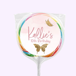 Gold Butterfly | Personalised Lollipops