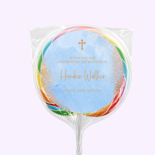 Blue With Gold | Personalised Lollipops