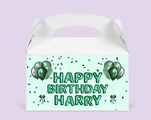 Green Balloons | Personalised Favour Boxes