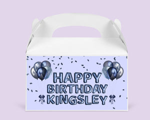 Navy Balloons | Personalised Favour Boxes