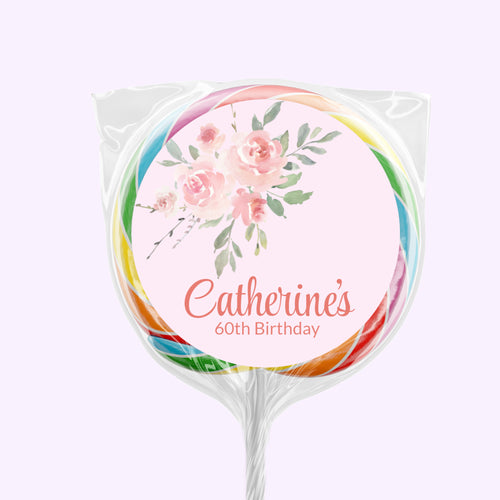 Pink Blush Roses | Personalised Lollipops