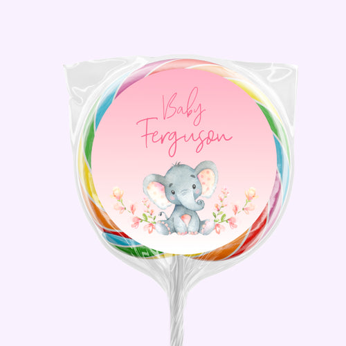 Pink Elephant | Personalised Lollipops
