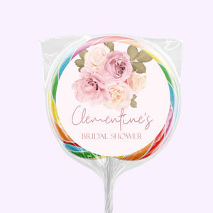 Pink & White Roses | Personalised Lollipops