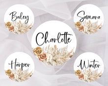 Load image into Gallery viewer, Brown Roses | Circle Place Cards