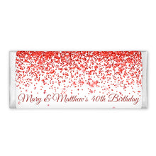 Load image into Gallery viewer, Red Glitter Confetti | Personalised Chocolate Bars
