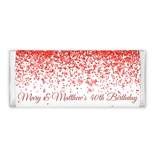 Red Glitter Confetti | Personalised Chocolate Bars