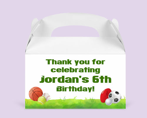 Sport Theme | Personalised Favour Boxes
