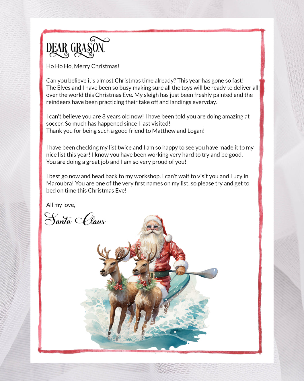 Letter from Santa | Surfing Santa