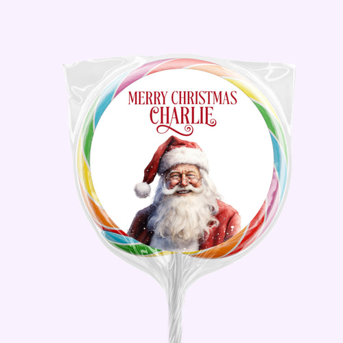 Watercolour santa | Personalised Lollipop
