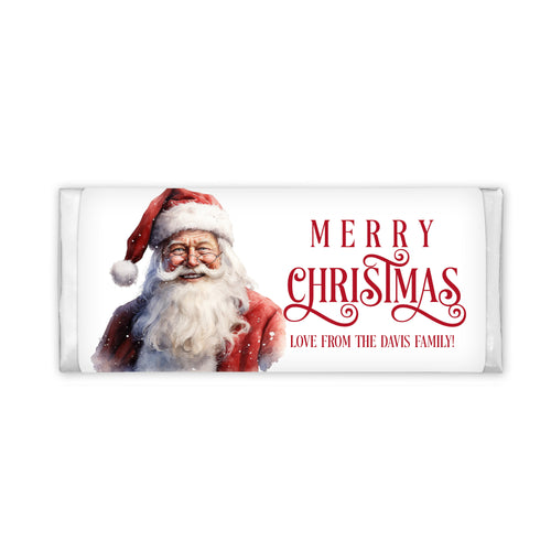 Watercolour Santa | Personalised Chocolate Bars