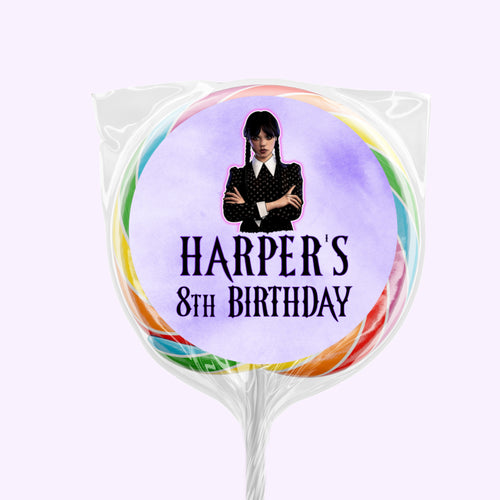 Wednesday Addams 2 | Personalised Lollipops