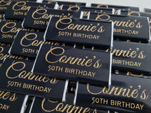 Load image into Gallery viewer, Black with Gold Glitter | Personalised Chocolate Bars