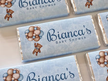 Load image into Gallery viewer, Blue Teddy with Balloons | Personalised Chocolate Bars