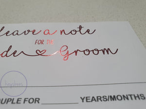Leave a note for the Bride & Groom - Kaysbees