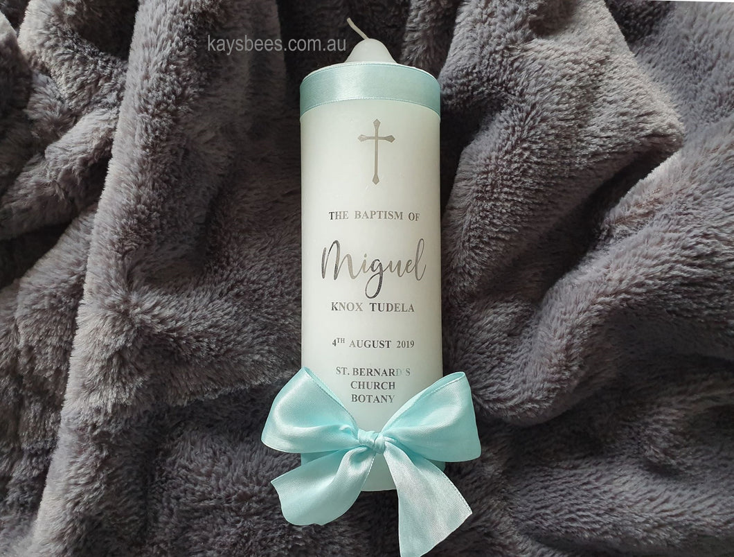 Baptism | Naming Day | Christening Candle - Miguel - Kaysbees