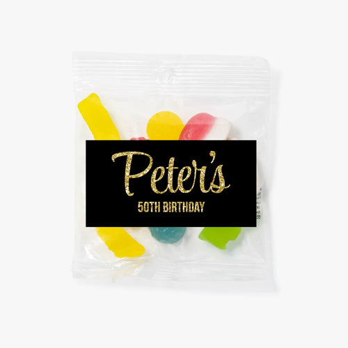 Black and Gold | Personalised Lolly Bag