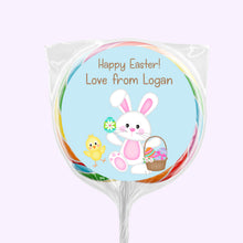 Load image into Gallery viewer, Bunny Blue Background | Personalised Easter Lollipops