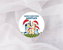 Load image into Gallery viewer, Blue Dog Family | Personalised Christmas Stickers