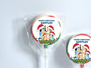Blue Dog Family | Personalised Lollipop