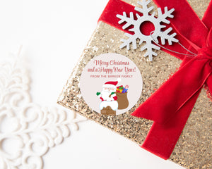 Chimney Santa | Personalised Christmas Sticker