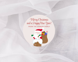 Chimney Santa | Personalised Christmas Sticker