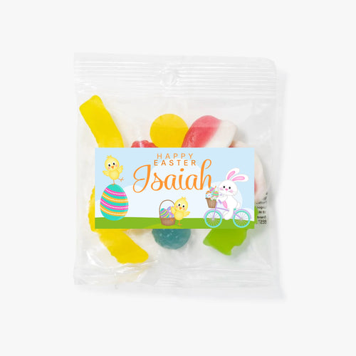 Bunny On Bike | Personalised Easter Lolly Bag