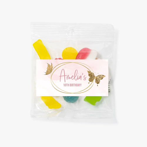 Gold Butterfly | Personalised Lolly Bag