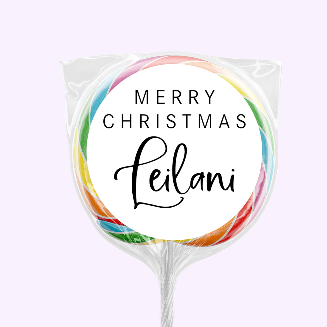 Merry Christmas Simple | Personalised Lollipop