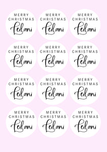 Merry Christmas Simple | Personalised Christmas Stickers