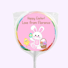 Load image into Gallery viewer, Bunny Pink Background | Personalised Easter Lollipops