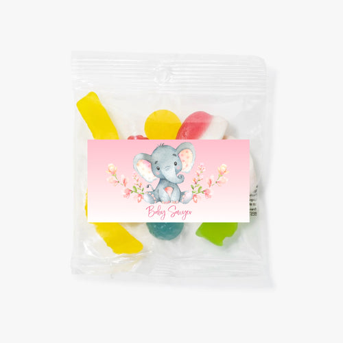 Pink Elephant | Personalised Lolly Bag