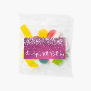 Pink with Silver Sparkle | Personalised Lolly Bag