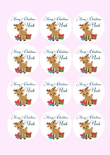 Load image into Gallery viewer, Reindeer Circle | Personalised Christmas Stickers