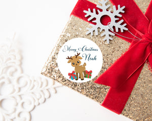 Reindeer Circle | Personalised Christmas Stickers