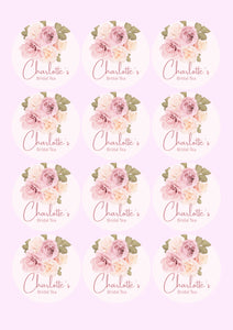 Pink & White Roses | Personalised Stickers